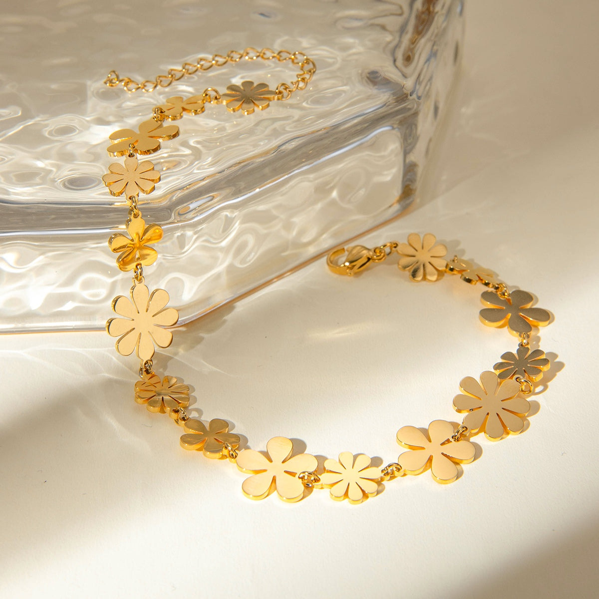 18K Gold-Plated Flower Bracelet