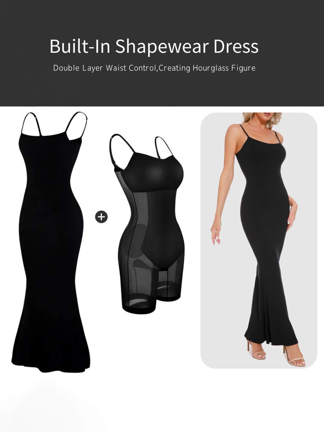 SNATCHED & Sleeveless: Built-In Shapewear Maxi